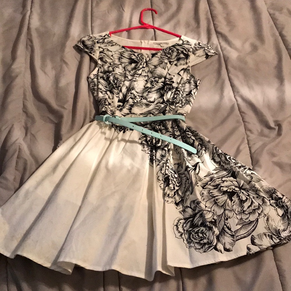 Floral Dress with Belt